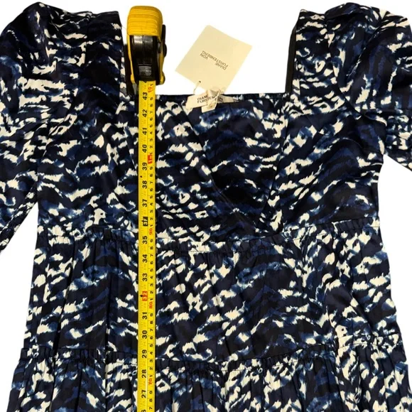 Diane von Furstenberg Nora Midi Dress Tie Dye Tiger Blue/White NWT Size 14 - Picture 6 of 16